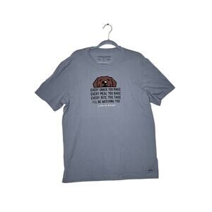 Life Is Good NEW Crusher-Lite T-shirt short sleeve gray dogs novelty